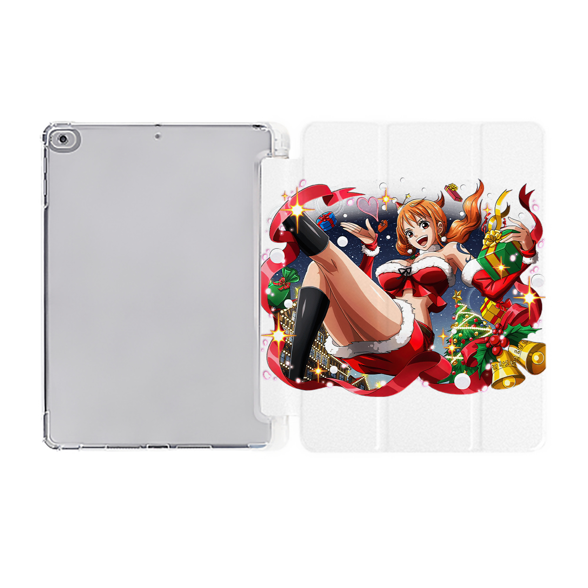 （画像用） ワンピース ナミ ONE PIECE Nami IPad ケース ペン収納付き 三つ折りスタンド PUレザー×シリコン 対応機種9.5/10.5/10.9インチ